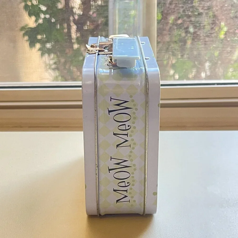 Kitty Cat Metal Lunch Box Small Bad Sad Glad Mad Meow Meow